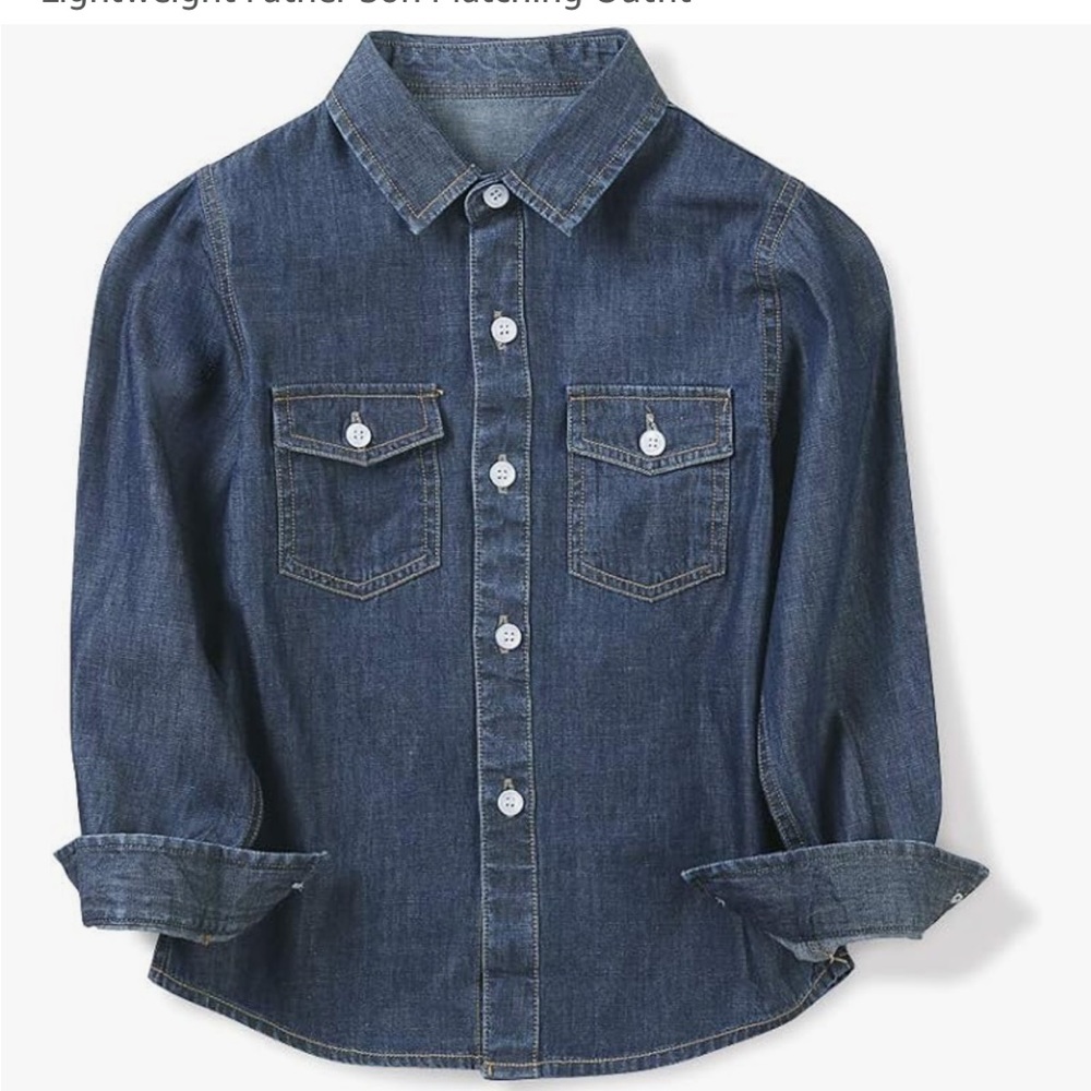 Boys' Denim Button Down Shirt Long Sleeve Shirt
